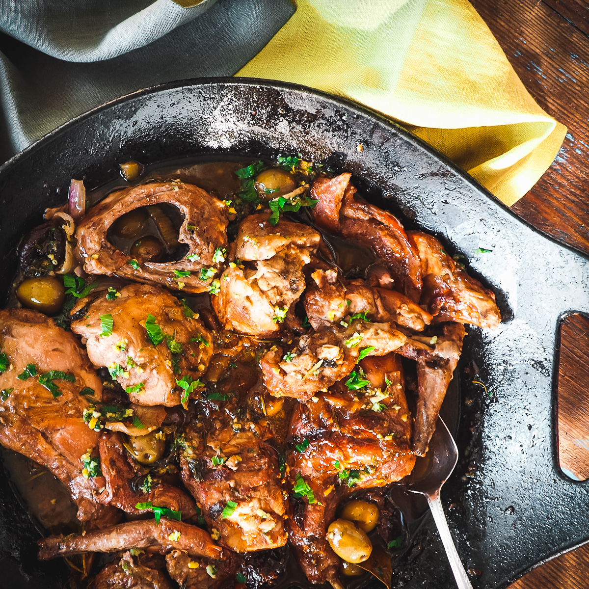 Rabbit Stew with Rosemary, Prunes, and Green Olives - The Wild Epicurean